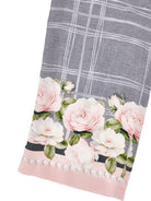 Pantaloni per bambina Monnalisa Kids grigi con motivo a fiori 71H402 8674 3294 MONNALISA KIDS 