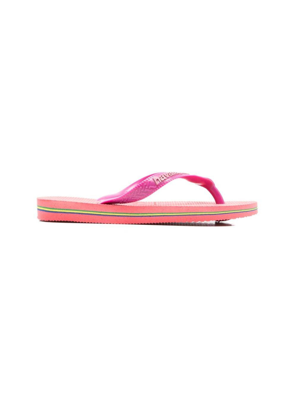Infradito per bambina Havaianas Kids rosa con patch con logo sul lato 4110850 4380 HAVAIANAS KIDS 