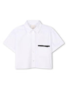 Camicia con applicazione per bambina Givenchy Kids bianco con colletto classico H30756 10P GIVENCHY KIDS 