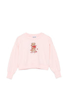 Felpa per bambina Moschino Kids rosa con dettaglio Teddy Bear HBF06GLDA63 50209 MOSCHINO KIDS 