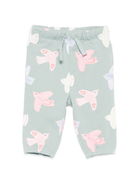 Pantaloni per neonata Stella McCartney Kids verde con coulisse e stampa di uccelli TX6090 Z3206 923MC STELLA McCARTNEY KIDS 