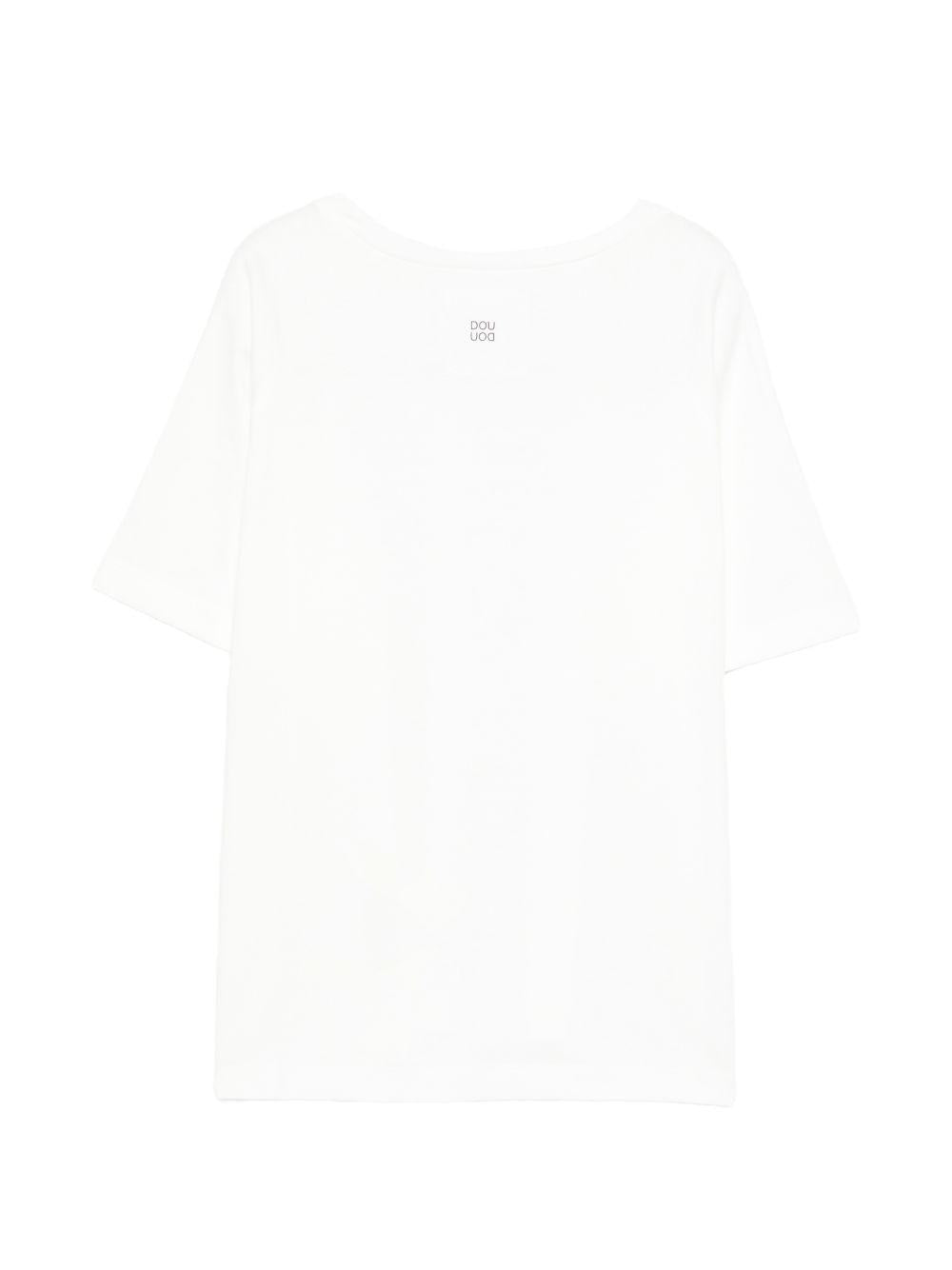 T-shirt per bambina Douuod Kids bianca con logo sul retro DY8P11 Z3708 101 DOUUOD KIDS 
