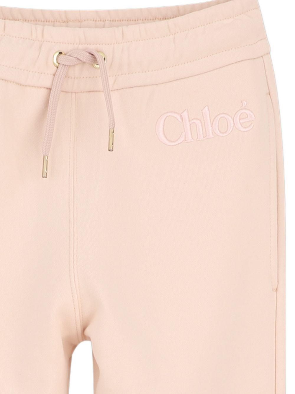 Pantaloni sportivi per bambina Chloé Kids rosa con coulisse e logo C20826 46J CHLOE' KIDS 