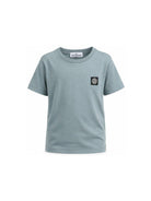 T-shirt per bambino Stone Island Kids azzurro con logo sul davanti L2S162100003S0047 V004B STONE ISLAND KIDS 