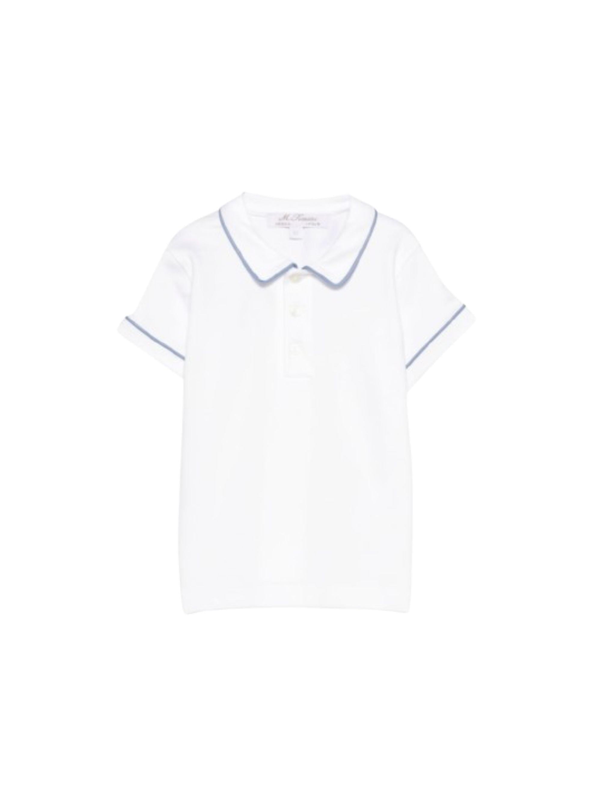 T-shirt per neonato Mariella Ferrari bianca con colletto con dettagli azzurri CAY23 BIANCO AVIO MARIELLA FERRARI 