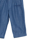 Pantaloni per neonato Balmain Kids blu con logo ricamato BY6590 P0588 625 BALMAIN KIDS 