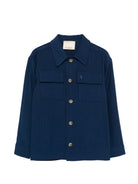 Giacca per bambino TRUSSARDI JUNIOR blu con logo ricamato TBP26062GC BLUE EST. TRUSSARDI KIDS 