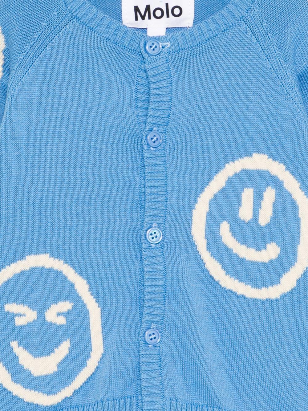 Cardigan per neonato Molo blu con ricamo smile 6S26K301 5615 MOLO KIDS 