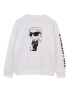 Felpa per bambino Karl Lagerfeld Kids bianca con stampa Karl Z31088 10P KARL LAGERFELD KIDS 