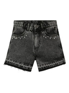Shorts per bambina Marc Jacobs Kids in denim grigio con decorazione W60597 09B THE MARC JACOBS KIDS 