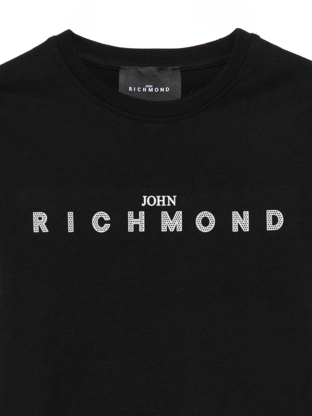 T-shirt per bambino John Richmond Junior nero con dettaglio logo RBP26008TS BLACK JOHN RICHMOND KIDS 