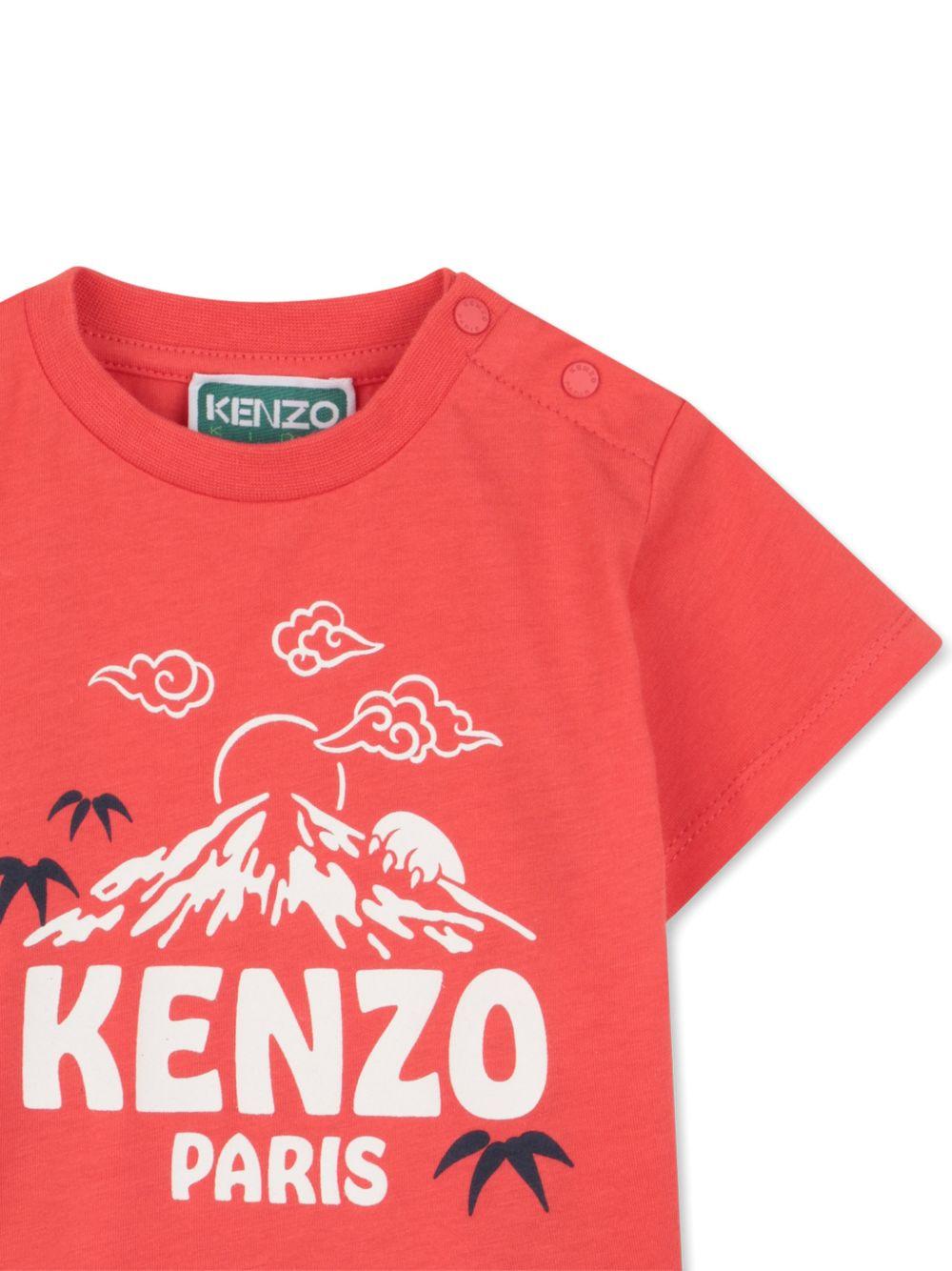T-shirt per neonato Kenzo Kids rossa con stampa grafica sul davanti K61862 976 KENZO KIDS 