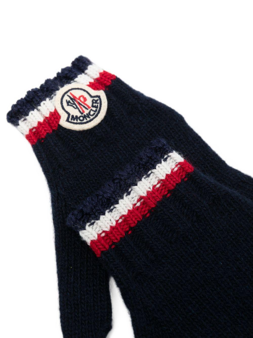 Set sciarpa e guanti per bambini Moncler Enfant blu con logo ricamato L29543G00002M4281 745 MONCLER KIDS 