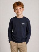 T-shirt per bambino Givenchy Kids blu con logo sul davanti H31347 853 GIVENCHY KIDS 