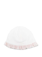 Cappello per neonata La Stupenderia bianco con rifiniture a quadretti 1TBCP04 L02Y18 LA STUPENDERIA 