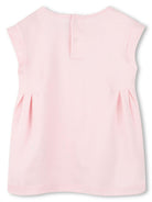 Abito con stampa Choupette per bambina Karl Lagerfeld Kids rosa con orlo dritto Z30510 475 KARL LAGERFELD KIDS 