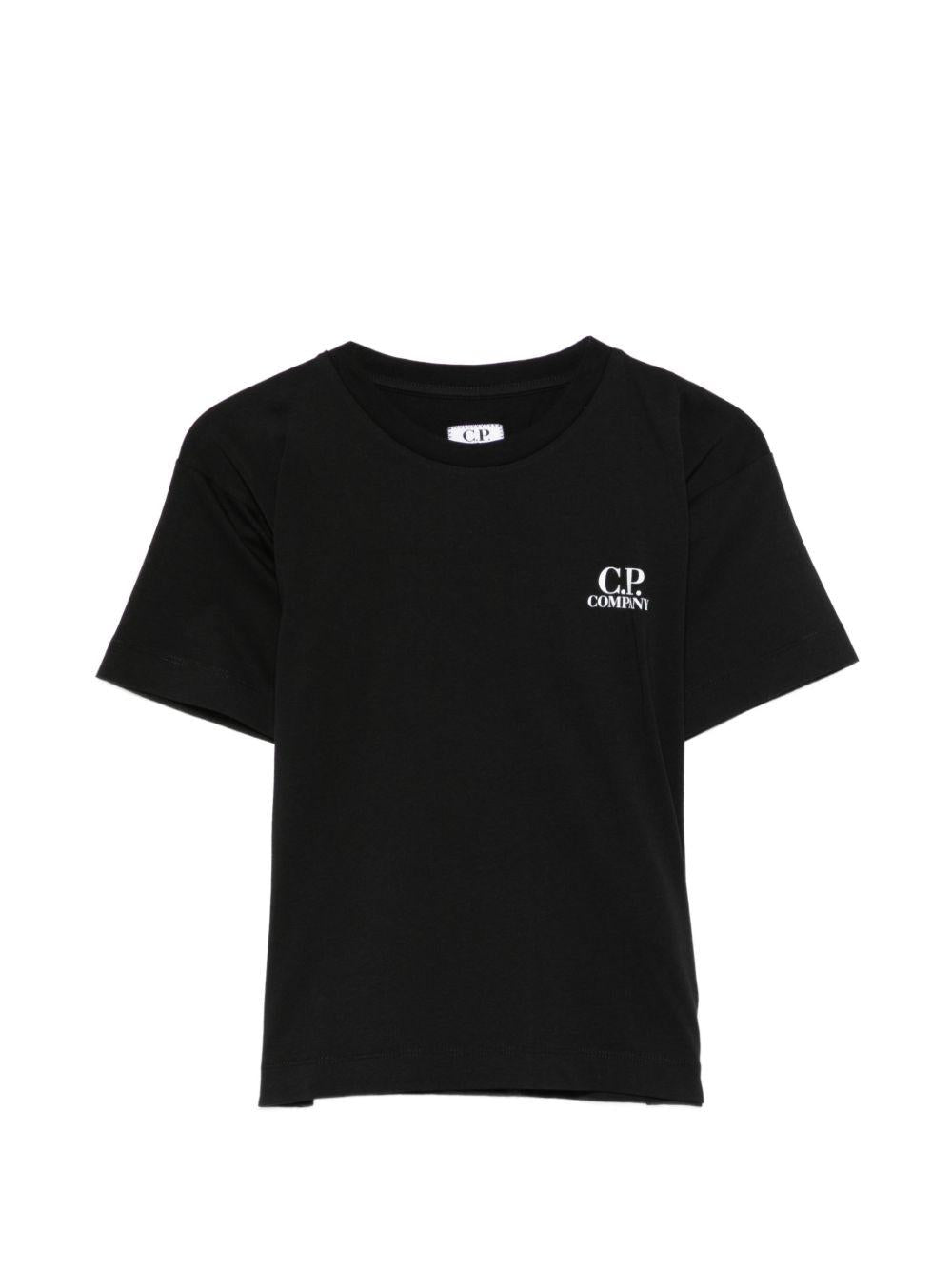 T-shirt per bambino C.P. Company Kids nero con logo CUM00WLAA17 60100 C.P.COMPANY KIDS 