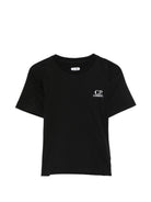 T-shirt per bambino C.P. Company Kids nero con logo CUM00WLAA17 60100 C.P.COMPANY KIDS 
