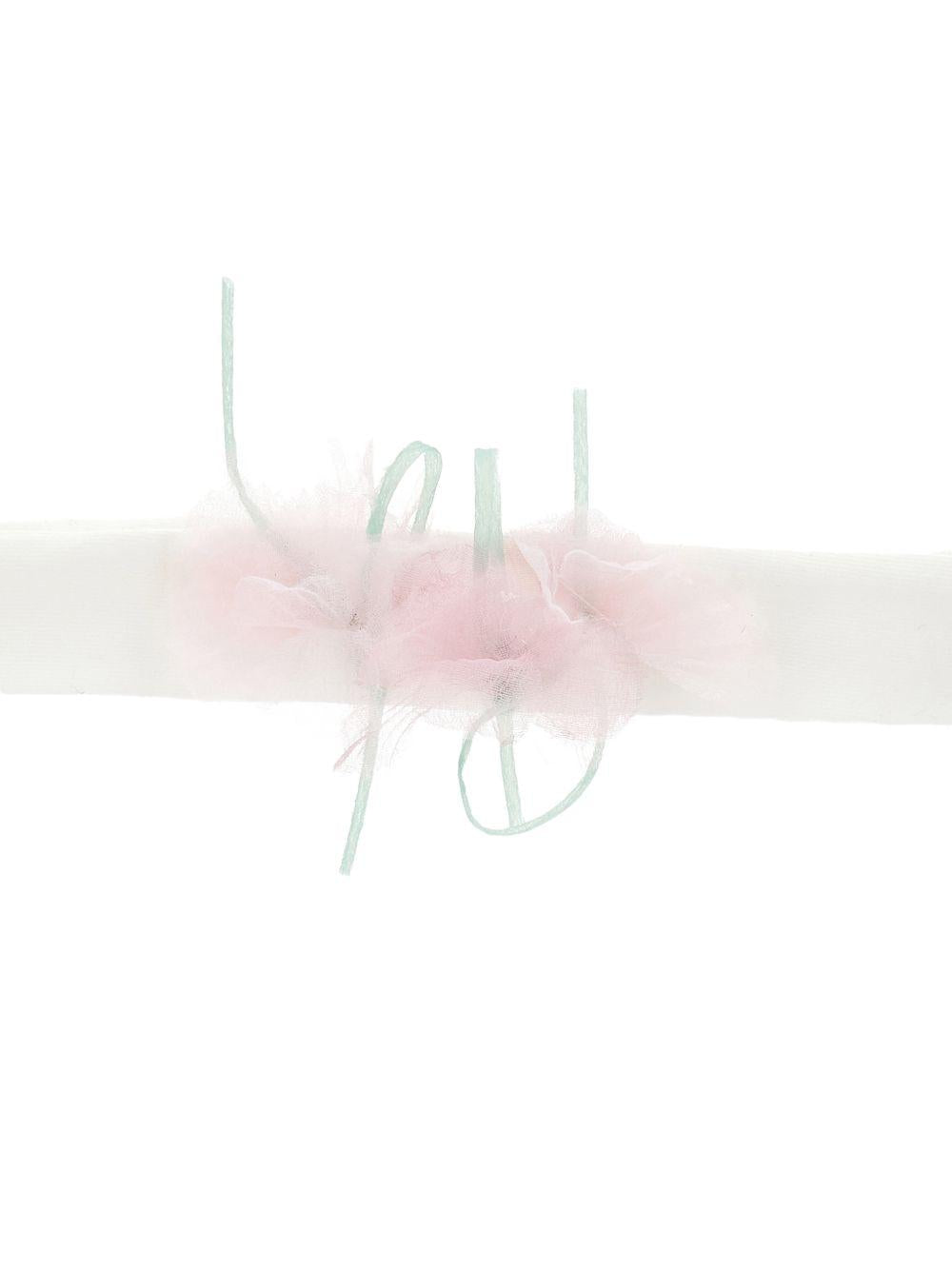 Fascia per capelli per neonata Monnalisa bianca con dettaglio fiore 73G003 7201 0190 MONNALISA 