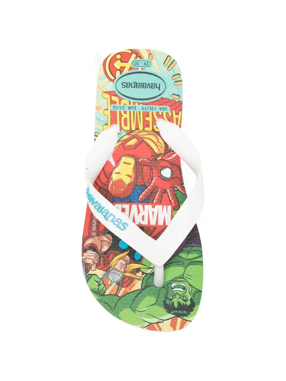 Infradito per bambino Havaianas Kids x Marvel bianco con logo in rilievo 4148300 7854 HAVAIANAS KIDS 