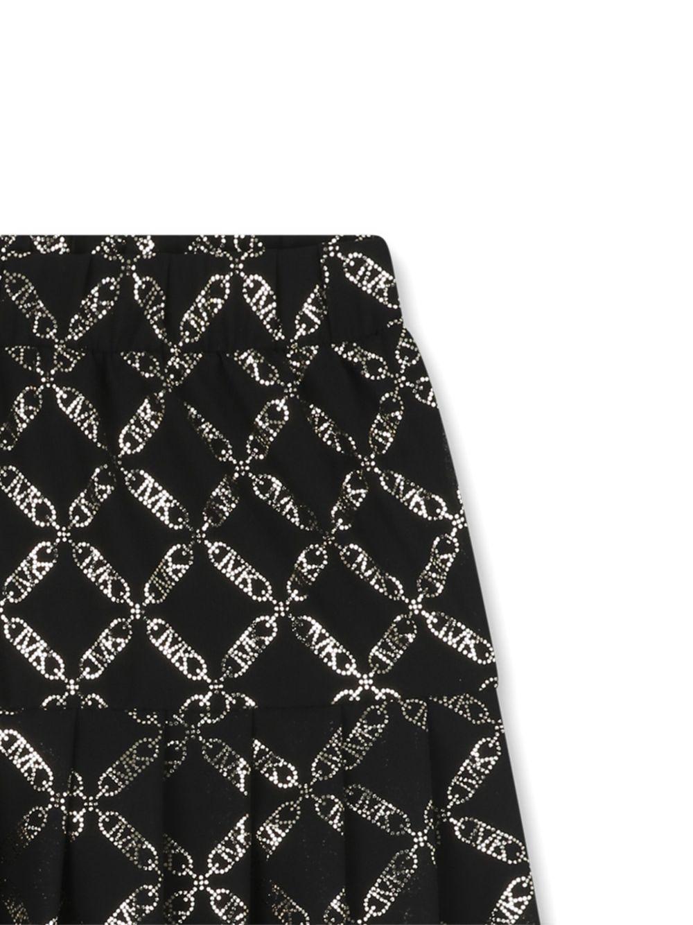 Gonna plissettata per bambina Michael Kors Kids nero con stampa MK Empire R30440 M15 MICHAEL KORS KIDS 