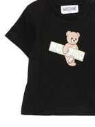 T-shirt per neonati Moschino Kids nera a con stampa Teddy Bear MOM031LFA07 60100 MOSCHINO KIDS 