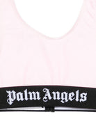 Costume da bagno per bambina Palm Angels Kids rosa chiaro con stampa logo PGFE002S26JER001 042 PALM ANGELS KIDS 
