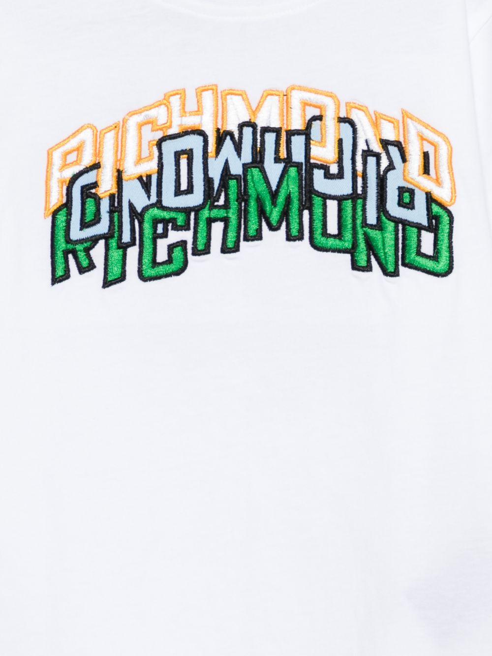 T-shirt per bambino John Richmond Junior bianca con dettaglio logo RBP26045TS WHITE JOHN RICHMOND KIDS 
