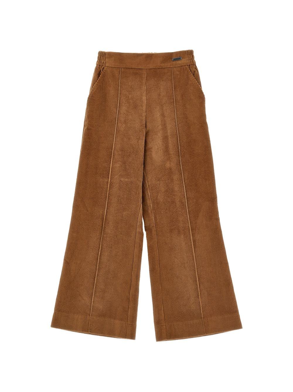 Pantaloni per bambina Monnalisa Kids marrone con tessuto a coste 17H405 8852 0005 MONNALISA KIDS 
