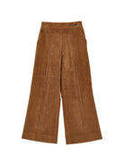 Pantaloni per bambina Monnalisa Kids marrone con tessuto a coste 17H405 8852 0005 MONNALISA KIDS 