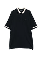 T-shirt per bambino Emporio Armani Kids blu con inserti a contrasti EB001316 AF16641 UB118 EMPORIO ARMANI KIDS 