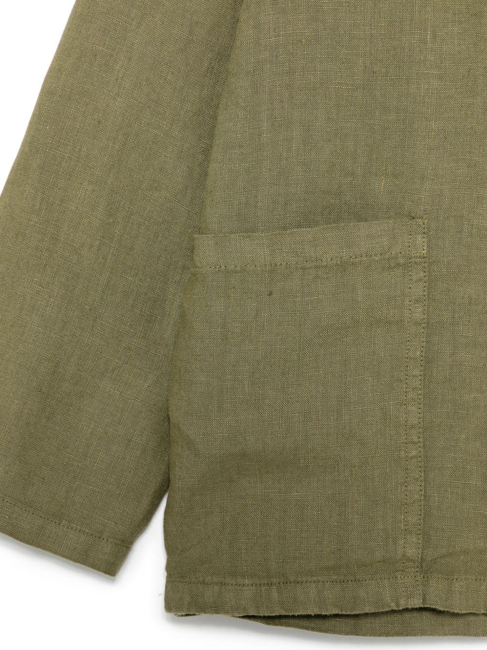 Camicia per bambino Aspesi Kids verde in lino con tasca laterale applicata S25009GCL6000 583 ASPESI 