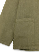 Camicia per bambino Aspesi Kids verde in lino con tasca laterale applicata S25009GCL6000 583 ASPESI 