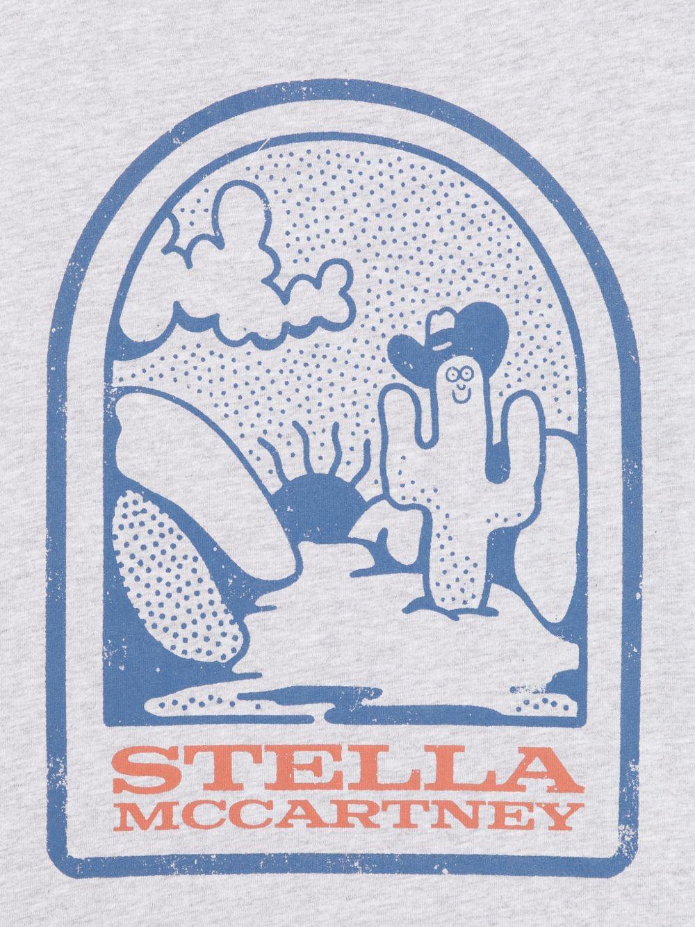 T-shirt per bambino Stella McCartney Kids grigia con stampa grafica TZ8P11 Z3931 807 STELLA McCARTNEY KIDS 