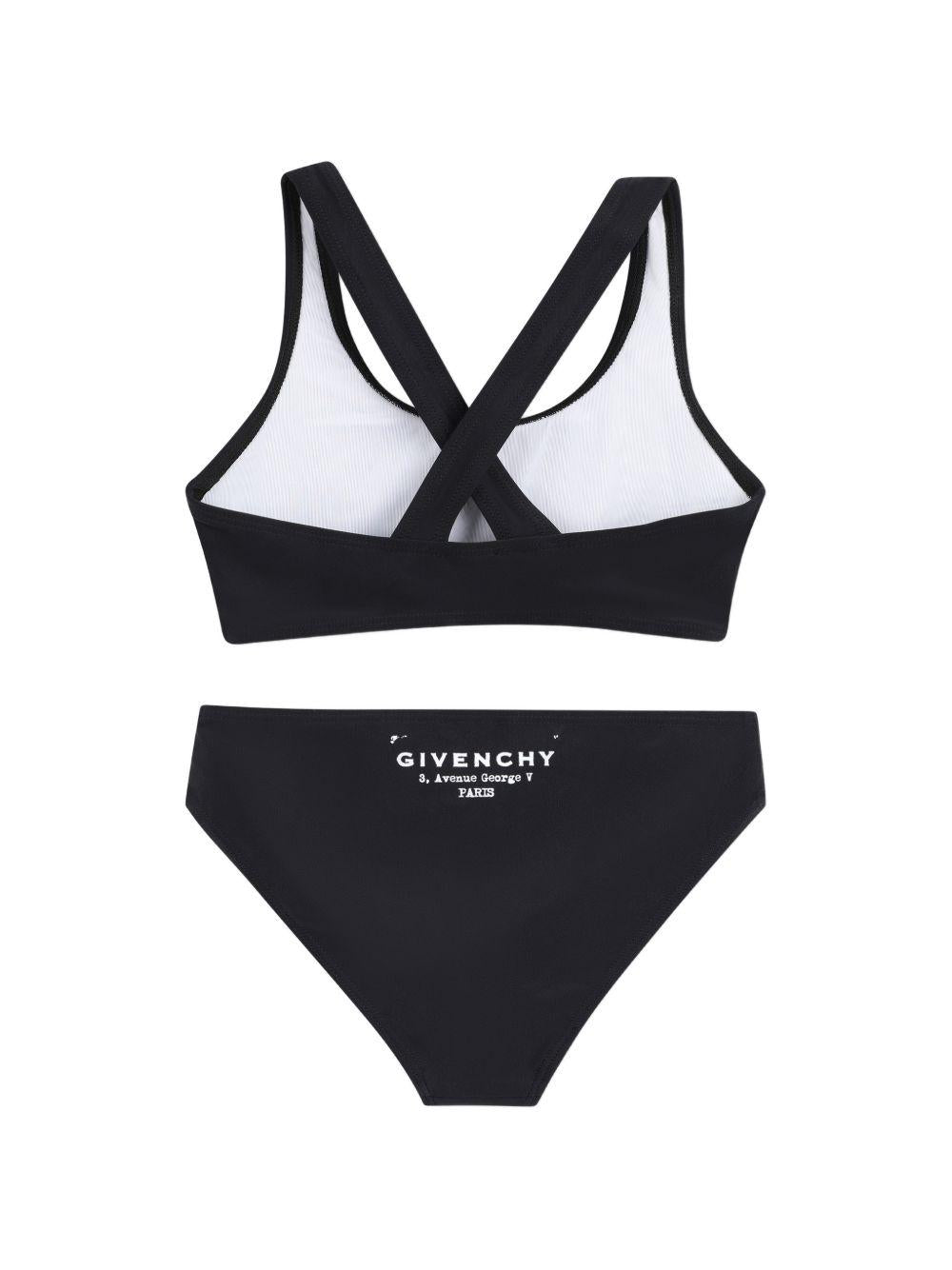 Bikini per bambina Givenchy Kids nero con stampa logo H31218 09B GIVENCHY KIDS 