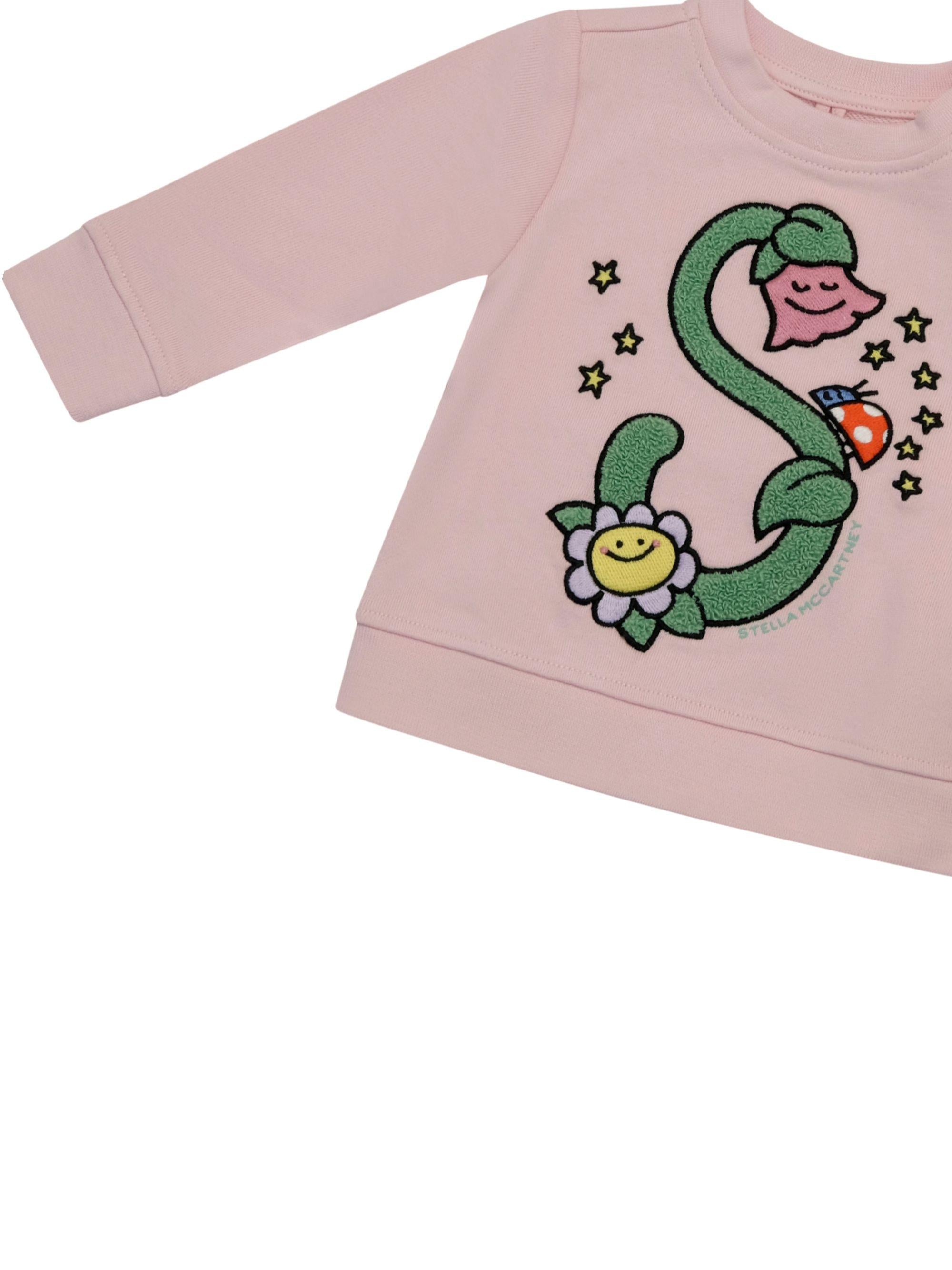 Felpa per neonata Stella McCartney Kids rosa con dettaglio logo sul davanti TY4000 Z3409 51R STELLA McCARTNEY KIDS 
