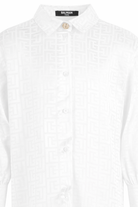 Camicia per bambino Balmain Kids bianca con stampa monogramma all-over BY5A30 S0192 102 BALMAIN KIDS 
