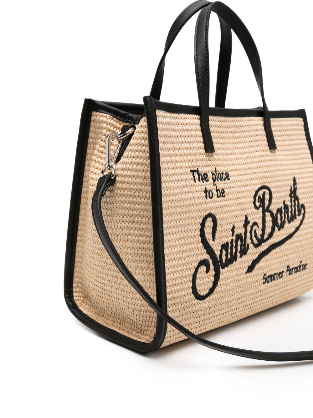 Borsa Vivian Mini MC2 Saint Barth beige con logo ricamato sul davanti VIVM001 00421L MC2 ST. BARTH KIDS 