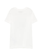 T-shirt per bambini Moschino Kids bianca con stampa grafica del logo HMM05VLAA57 10063 MOSCHINO KIDS 