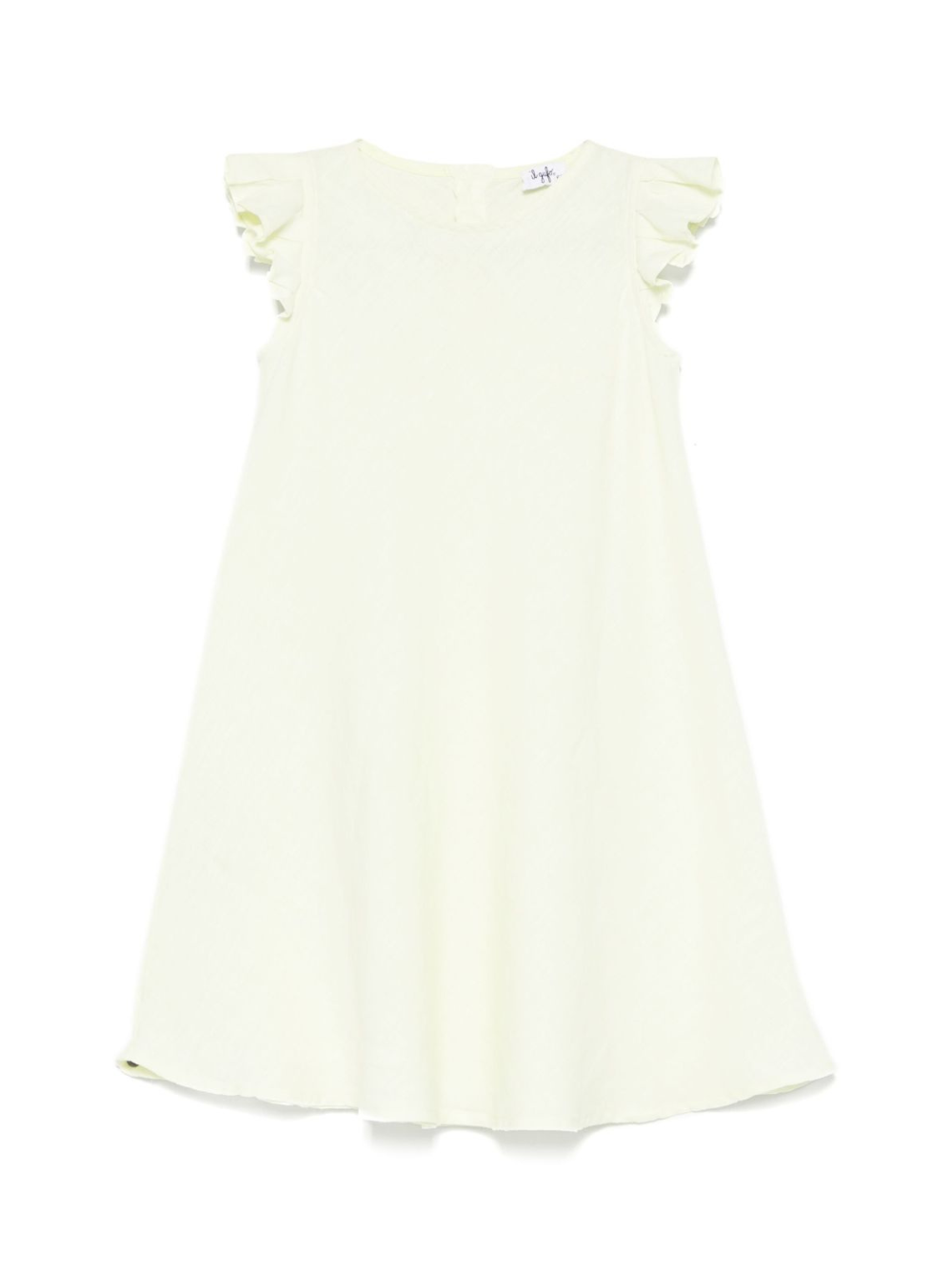 Abito in lino per bambina Il Gufo giallo con ruches P25VM778L6006 515 IL GUFO 