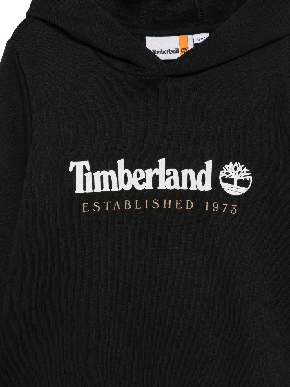 Felpa per bambino Timberland Kids nera con stampa logo sul davanti T60975 09B TIMBERLAND KIDS 