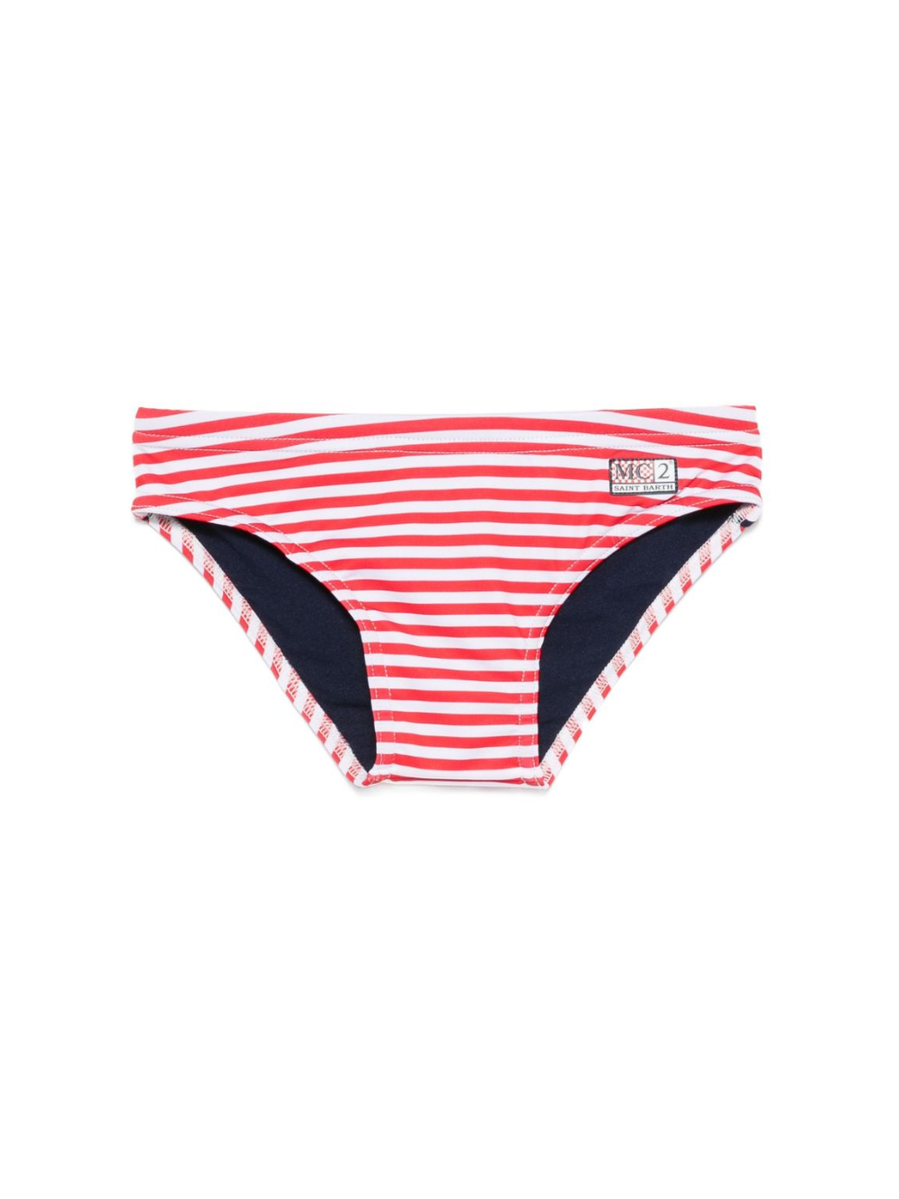 Slip da bagno per bambino MC2 Saint Barth Kids rosso con motivo a righe BIL0001 04133L MC2 ST. BARTH KIDS 