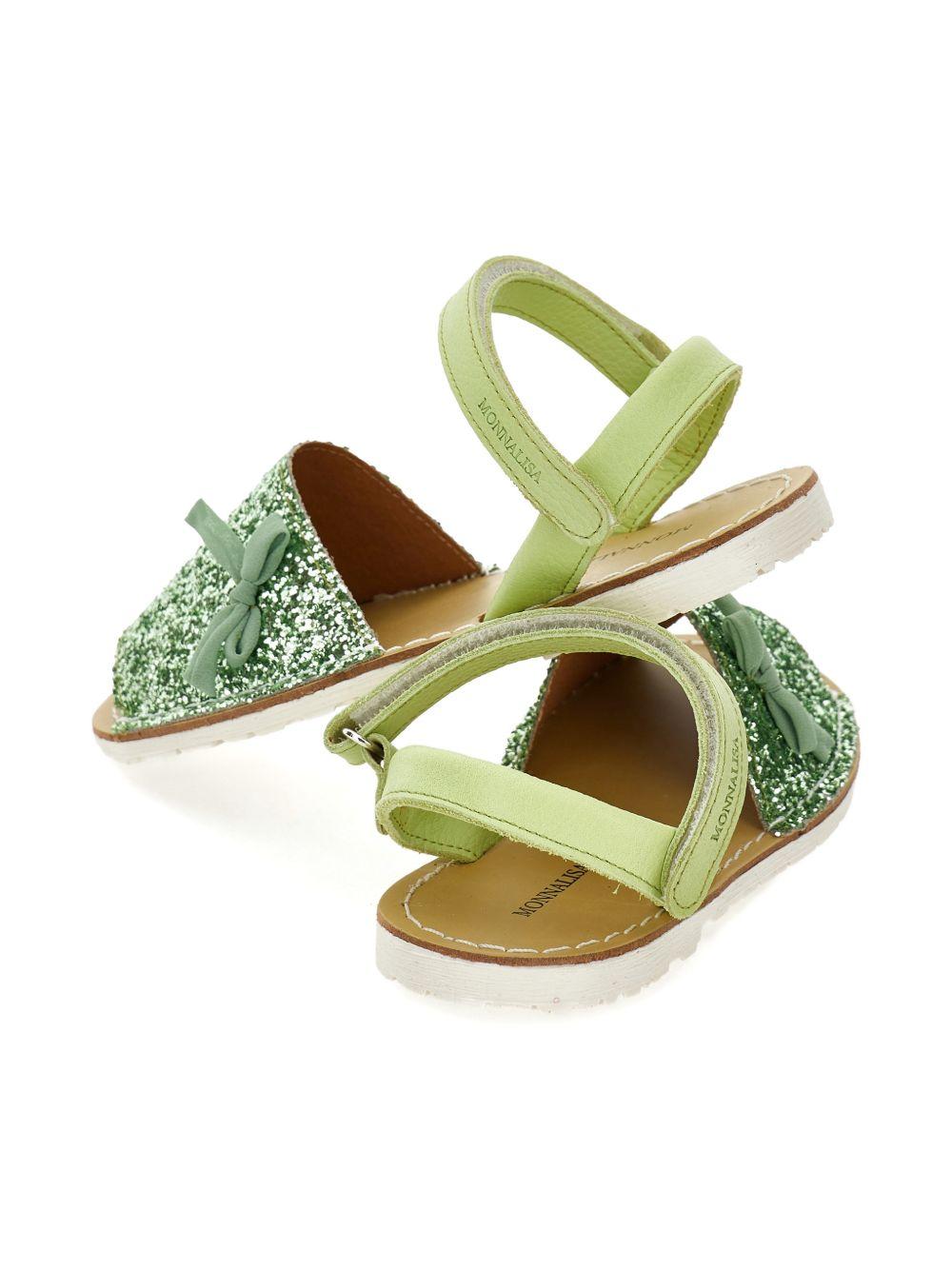 Sandali per bambina Monnalisa verdi con decorazione fiocco 87G003 7711 G020 MONNALISA KIDS 