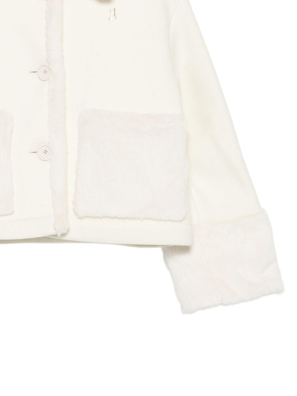 Giubbino per bambina Herno Kids bianco con inserti in ecopelliccia GI000104G33344 1000 HERNO KIDS 