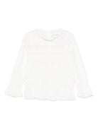 Blusa per bambina Ermanno Scervino Junior bianco con ricamo SFCA032CCF019 B002 ERMANNO SCERVINO KIDS 