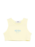 Top per bambina MSGM Kids giallo con stampa logo S6MSJGTO011 MS075 MSGM KIDS 