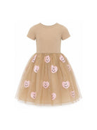 Abito per bambina Molo Kids beige con gonna in tulle con applicazioni 2W26E101 5732 MOLO KIDS 