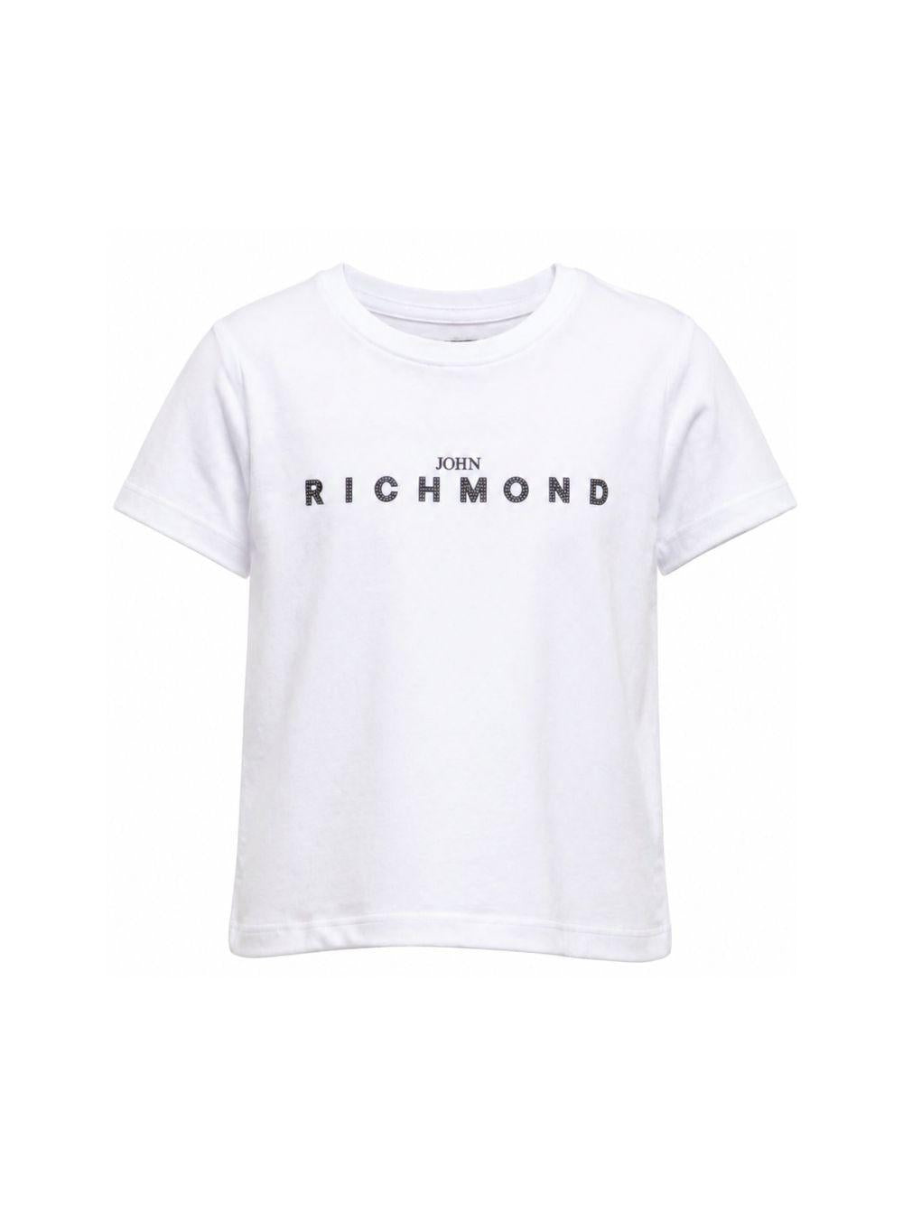 T-shirt per bambino John Richmond Junior bianca con dettaglio logo RBP26008TS WHITE JOHN RICHMOND JUNIOR 