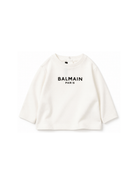 T-shirt per neonati Balmain Kids bianca con stampa logo BZ8310 Z3672 102NE BALMAIN KIDS 