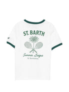 T-shirt per bambino MC2 Saint Barth Kids bianca con scollo rotondo DENA001 03846L MC2 ST. BARTH KIDS 
